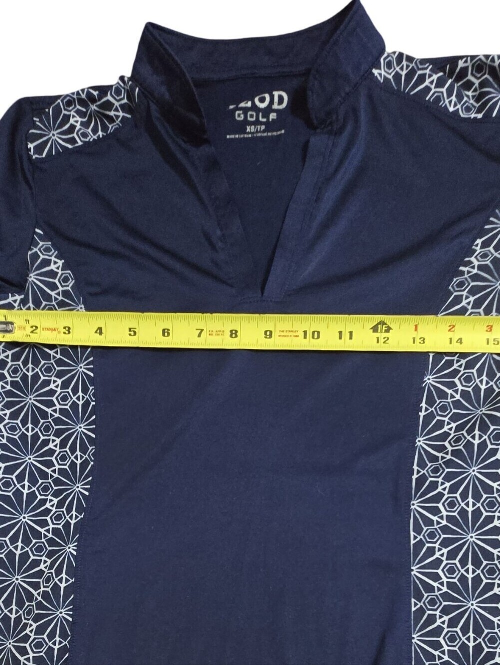 Izod Navy Short-Sleeve V-Notch Golf Top Athletic Athleisure Size  XS - Picture 6 of 7